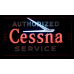 New Cessna Authorized Service Double-sided Porcelain Sign w/Bullnose & Neon 67 IN W x 42 IN H